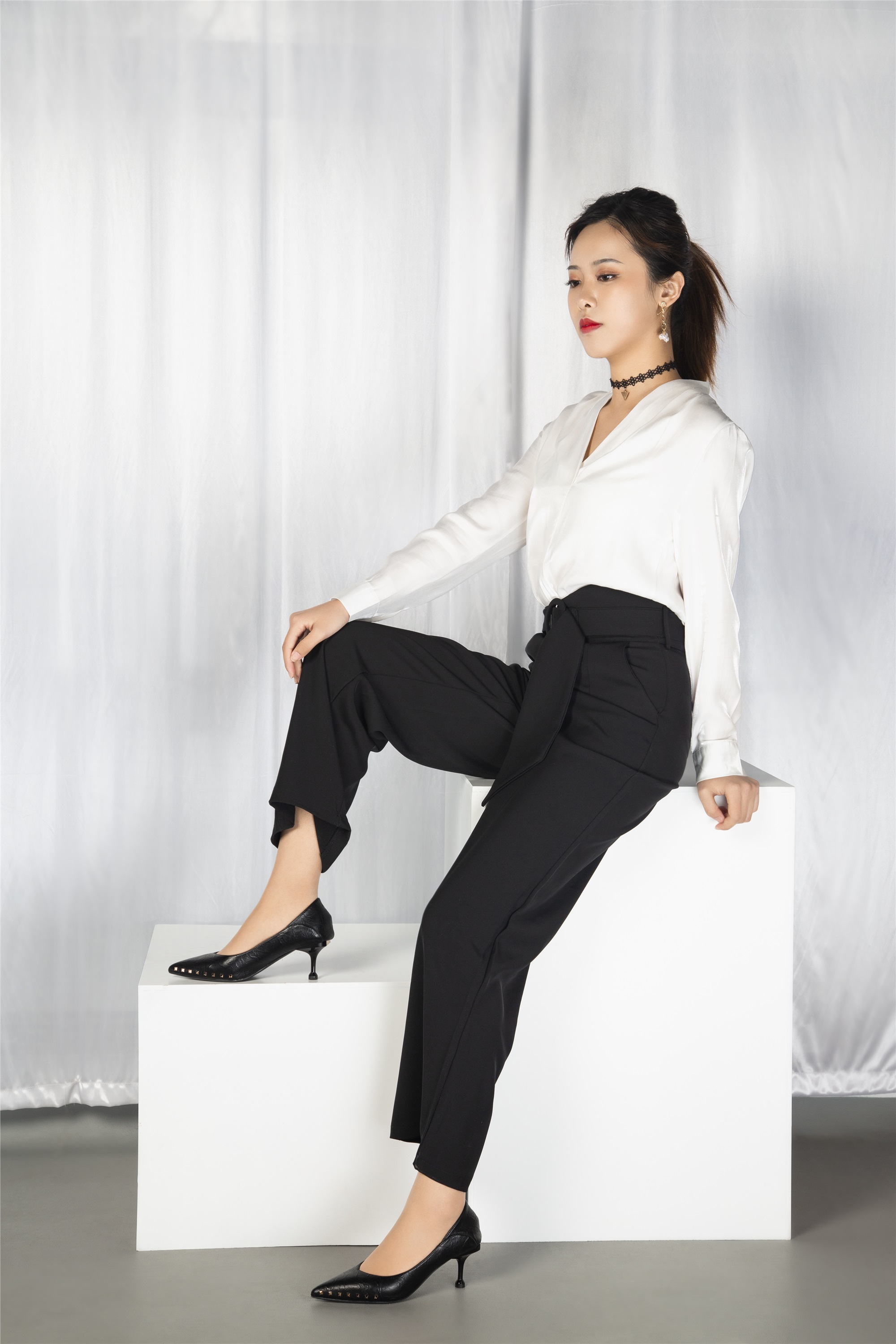 奈丝写真 NO.033 晨静-阔腿裤小皮鞋，今日OL通勤